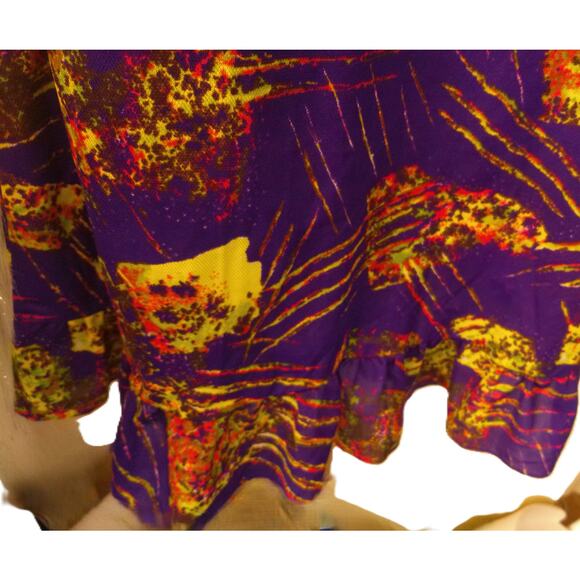 Vintage D Bess Psychedelic Ruffle Maxi Dress READ - Picture 8 of 9